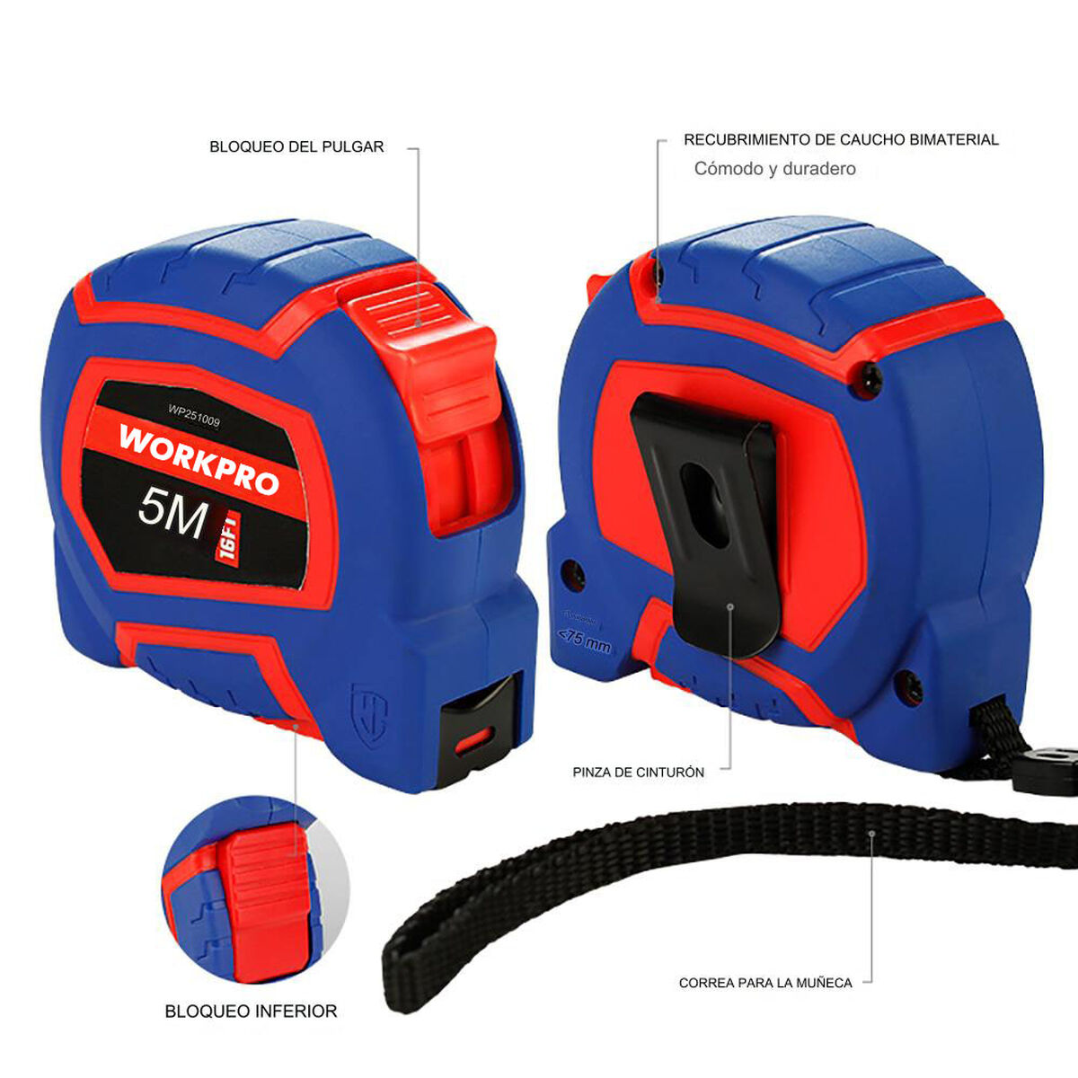 Flexómetro Workpro 5 m 19 mm